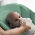 Krzesełko do karmienia ze stolikiem, leżaczek Belo zielone + pałąk z zabawkami 