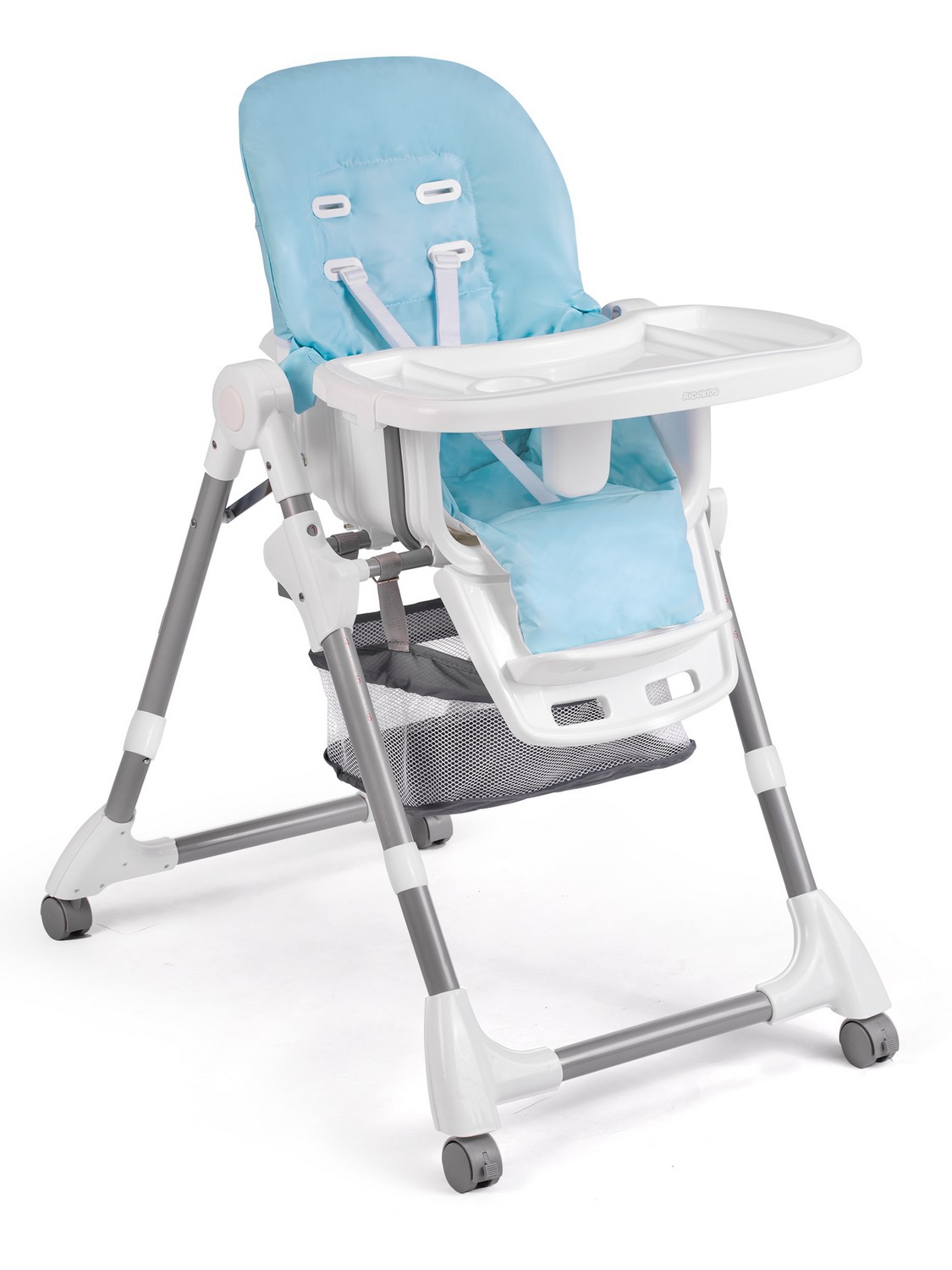 Krzesełko do karmienia ze stolikiem Ricokids SIMO niebieskie + gratis koszyczek