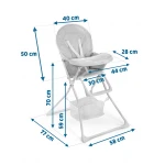 Krzesełko do karmienia ze stolikiem Ricokids FANDO zielone + gratis koszyczek