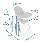 Krzesełko do karmienia ze stolikiem, leżaczek Lindo beżowe
