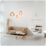 Krzesło wiszące Lagos biało-niebieskie