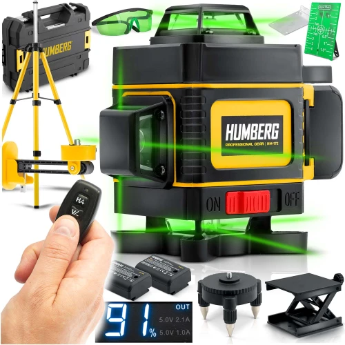 Laser krzyżowy w walizce + statyw Humberg HM-172