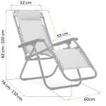 Leżak ogrodowy składany z poduszką Sofotel ChillWell szary