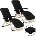 Leżak ogrodowy składany z poduszką Sofotel ChillWell zestaw 2 szt czarny