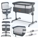 Łóżeczko dziecięce składane turystyczne dostawka + materac Nukido NK-243