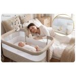 Łóżeczko dziecięce składane turystyczne dostawka + materac Nukido NK-243