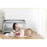 Łóżeczko turystyczne + materac + torba125 x 65 x 78 cm RK-240 szare