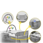 Łóżeczko turystyczne + materac + torba 125x65x78cm RK-241 szare