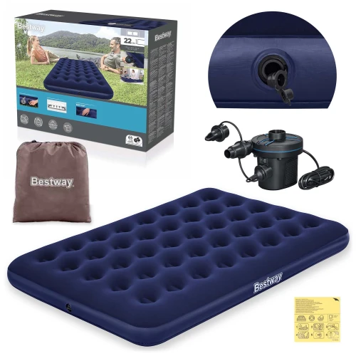 Materac dmuchany 191x137x22 cm z pompką elektryczną Bestway 67287