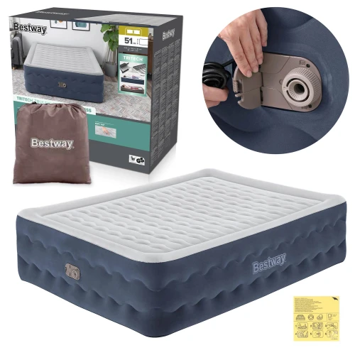 Materac dmuchany 203x152x51 cm z wbudowaną pompką elektryczną Bestway 6716P