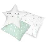 Namiot tipi dla dzieci ze światełkami - miętowe w gwiazdki 