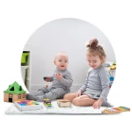 Namiot tipi dla dzieci ze światełkami - miętowe w gwiazdki 