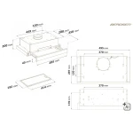 Okap teleskopowy kuchenny podszafkowy 50 cm Berdsen BT-242 inox
