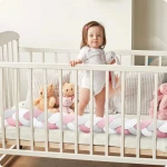 Otulacz do łóżeczka Ricokids 3m - różowo-szary 