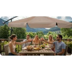 Parasol ogrodowy składany 6 segmentowy 350 cm z pokrowcem Plonos PL-880