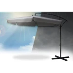 Parasol ogrodowy składany 6 segmentów szary 350cm