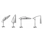 Parasol ogrodowy składany 6 segmentów szary 350cm