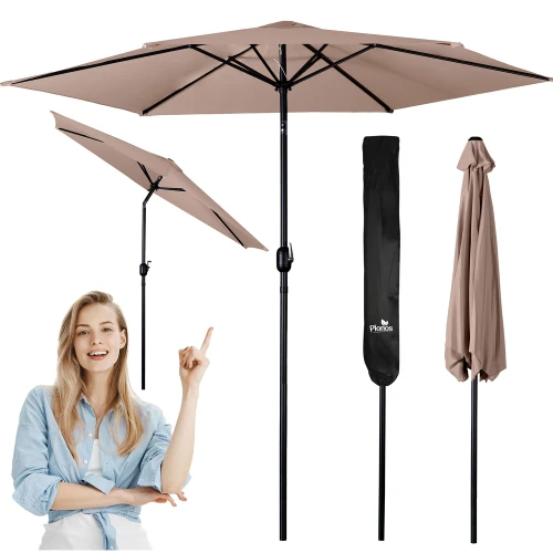 Parasol ogrodowy składany 6 segmentowy 300 cm z pokrowcem Plonos PL-884