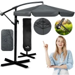 Parasol ogrodowy składany 6 segmentowy 350 cm z pokrowcem Plonos PL-880