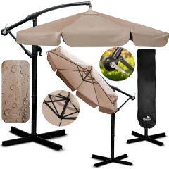 Parasol ogrodowy składany 8 segmentowy 350 cm z pokrowcem Plonos PL-881