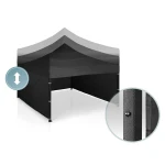 Pawilon ogrodowy 3 scianki 3 x 3m czarny Plonos