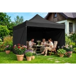Pawilon ogrodowy 3 scianki 3 x 3m czarny Plonos