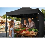 Pawilon ogrodowy 3 scianki 3 x 3m czarny Plonos