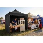 Pawilon ogrodowy 3 scianki 3 x 3m czarny Plonos