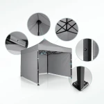 Pawilon ogrodowy 3 scianki 3 x 3m szary Plonos