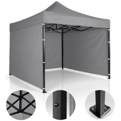 Pawilon ogrodowy 3 scianki 3 x 3m szary Plonos