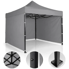 Pawilon ogrodowy 3 scianki 3 x 3m szary Plonos