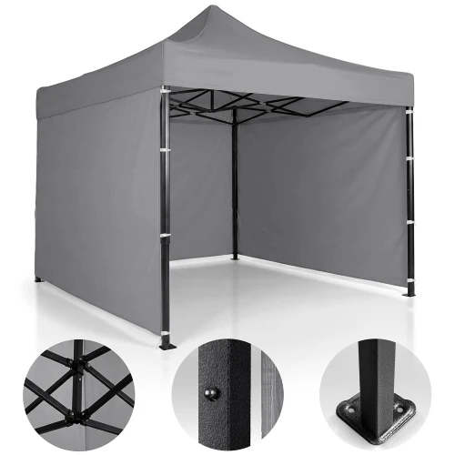 Pawilon ogrodowy 3 scianki 3 x 3m szary Plonos