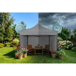 Pawilon ogrodowy 3 scianki 3 x 3m szary Plonos