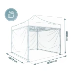 Pawilon ogrodowy 3 scianki 3 x 3m szary Plonos