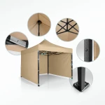 Pawilon ogrodowy 3 scianki 3 x 3m beżowy Plonos