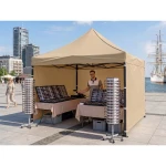 Pawilon ogrodowy 3 scianki 3 x 3m beżowy Plonos