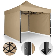 Pawilon ogrodowy 3 scianki 3 x 3m beżowy Plonos