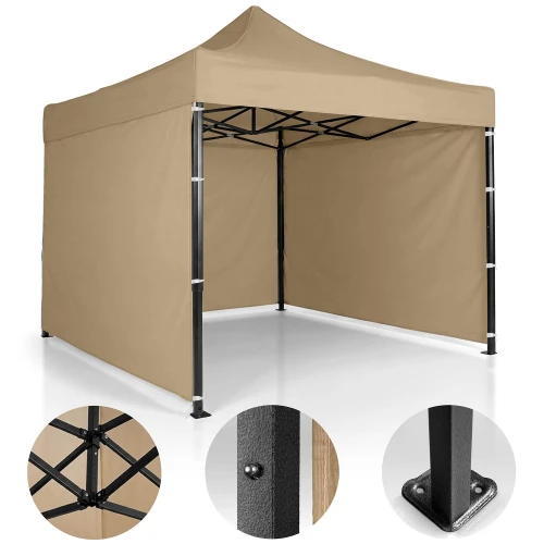 Pawilon ogrodowy 3 scianki 3 x 3m beżowy Plonos