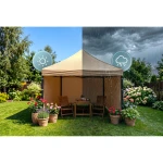 Pawilon ogrodowy 3 scianki 3 x 3m beżowy Plonos