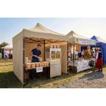 Pawilon ogrodowy 3 scianki 3 x 3m beżowy Plonos