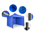 Pawilon ogrodowy 3 scianki 3 x 3m niebieski Plonos