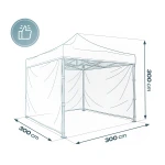 Pawilon ogrodowy 3 scianki 3 x 3m niebieski Plonos