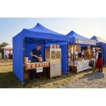 Pawilon ogrodowy 3 scianki 3 x 3m niebieski Plonos