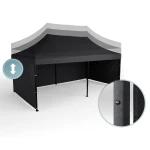 Pawilon ogrodowy 3 scianki 3 x 6m czarny Plonos