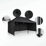 Pawilon ogrodowy 3 scianki 3 x 6m czarny Plonos