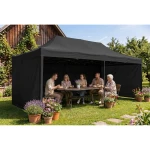 Pawilon ogrodowy 3 scianki 3 x 6m czarny Plonos
