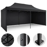 Pawilon ogrodowy 3 scianki 3 x 6m czarny Plonos