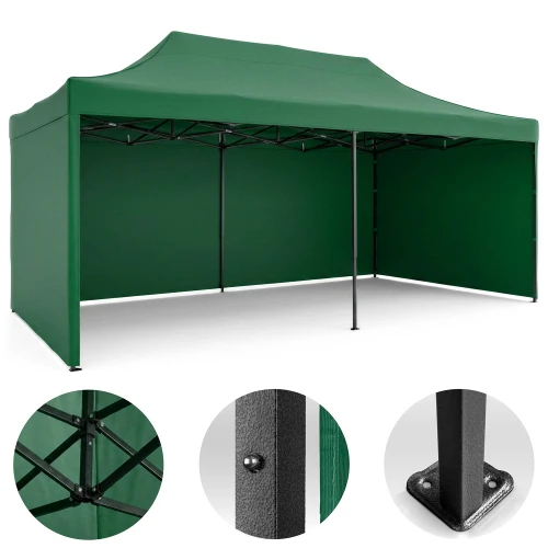 Pawilon ogrodowy 3 scianki 3 x 6m zielony Plonos