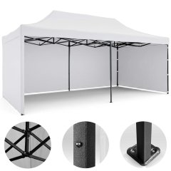 Pawilon ogrodowy 3 scianki 3 x 6m biały Plonos