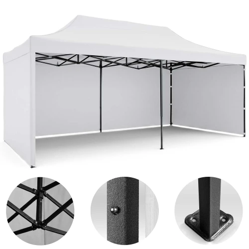 Pawilon ogrodowy 3 scianki 3 x 6m biały Plonos